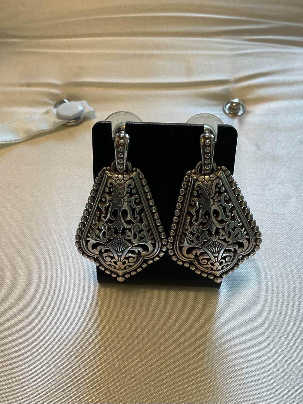 Brighton Silver-Tone Ornamental Drop Earrings